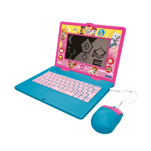 Lexibook Paw Patrol, Bilingual and Educational Laptop Spanish/English, Toy for Children, 170 Activities to Learn, Play Games and Music, Large Screen, Pink/Blue