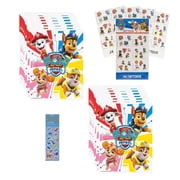 Paw Patrol Birthday Party Favors Supplies includes 16 Loot Bags, 96 Tattoos and 1 Dinosaur Sticker Sheet