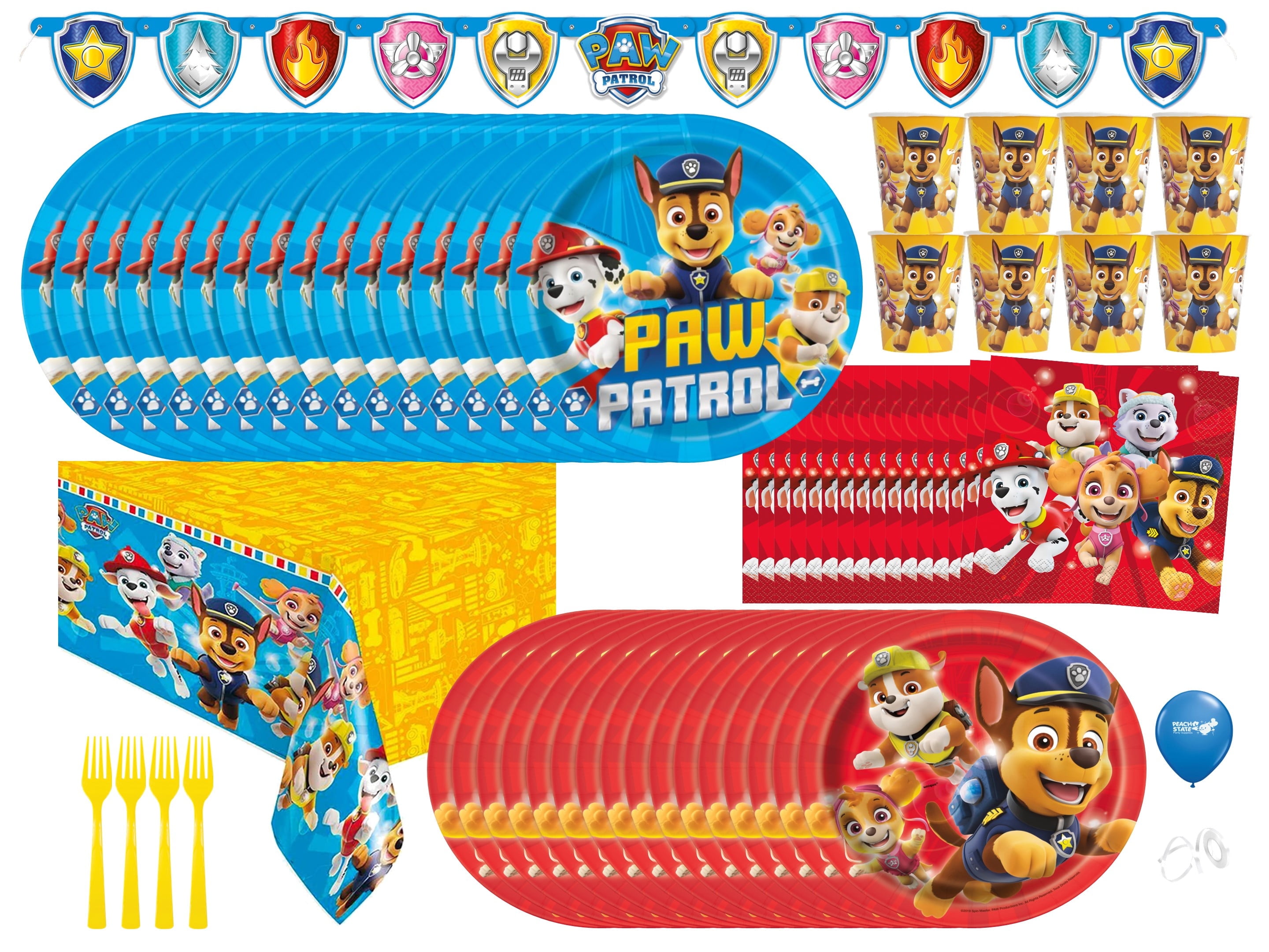 Paw Patrol Themed Birthday Party Supplies Set Tableware, Decorations — free download