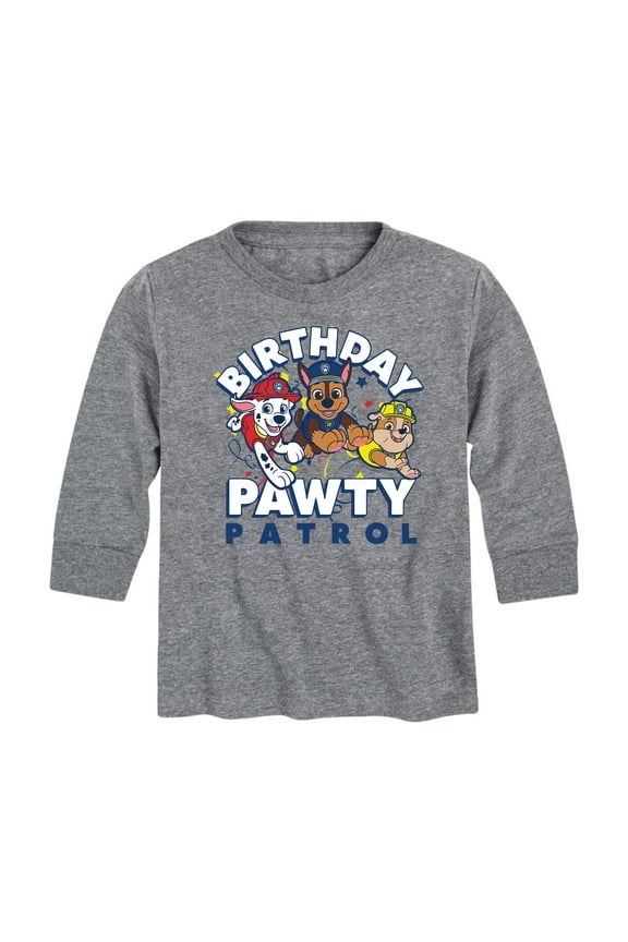 - Birthday Pawty Patrol - Toddler And Youth Long Sleeve Graphic T-Shirt