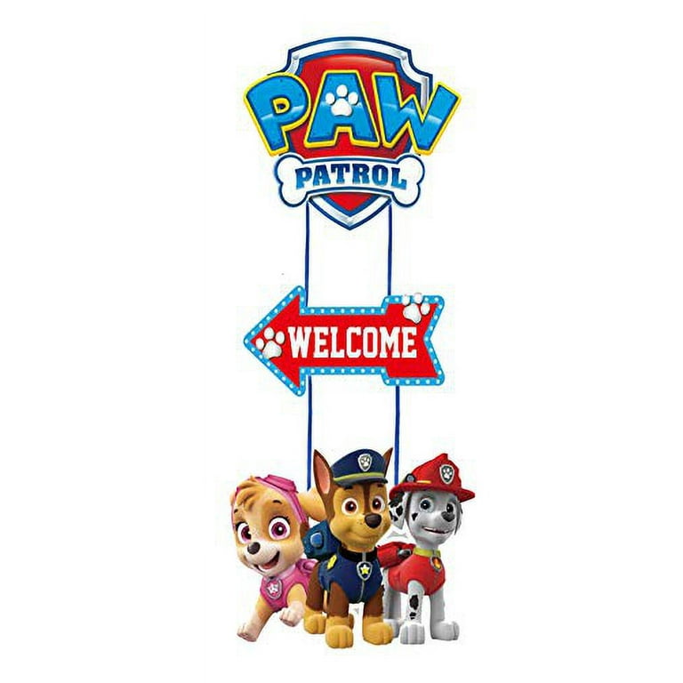 Paw Patrol Birthday Welcome Poster Door Decoration Wall Poster Party  Supplies