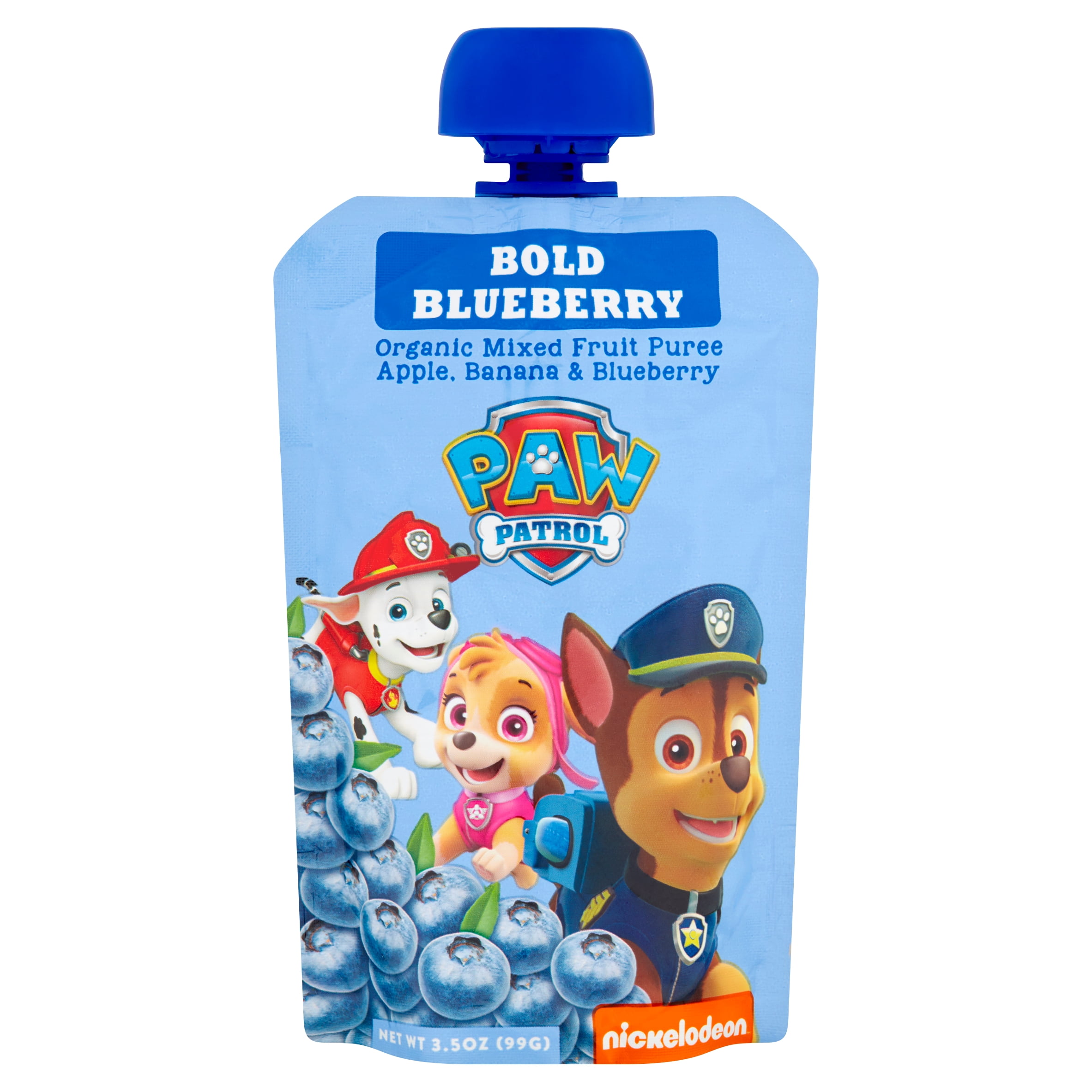Paw Patrol Bold Blueberry Organic Mixed Fruit Puree, 3.5 oz Toddler Snack