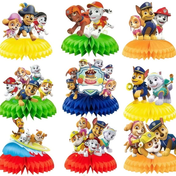 Paw Patrol Boy Honeycomb Centerpieces Table Toppers Decorations for Birthday Party Decor Supplies