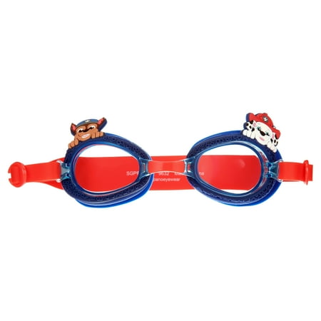 Paw Patrol Boy's Red and Blue Swim Goggles with Hard Shell Case and Mesh Drawstring Bag