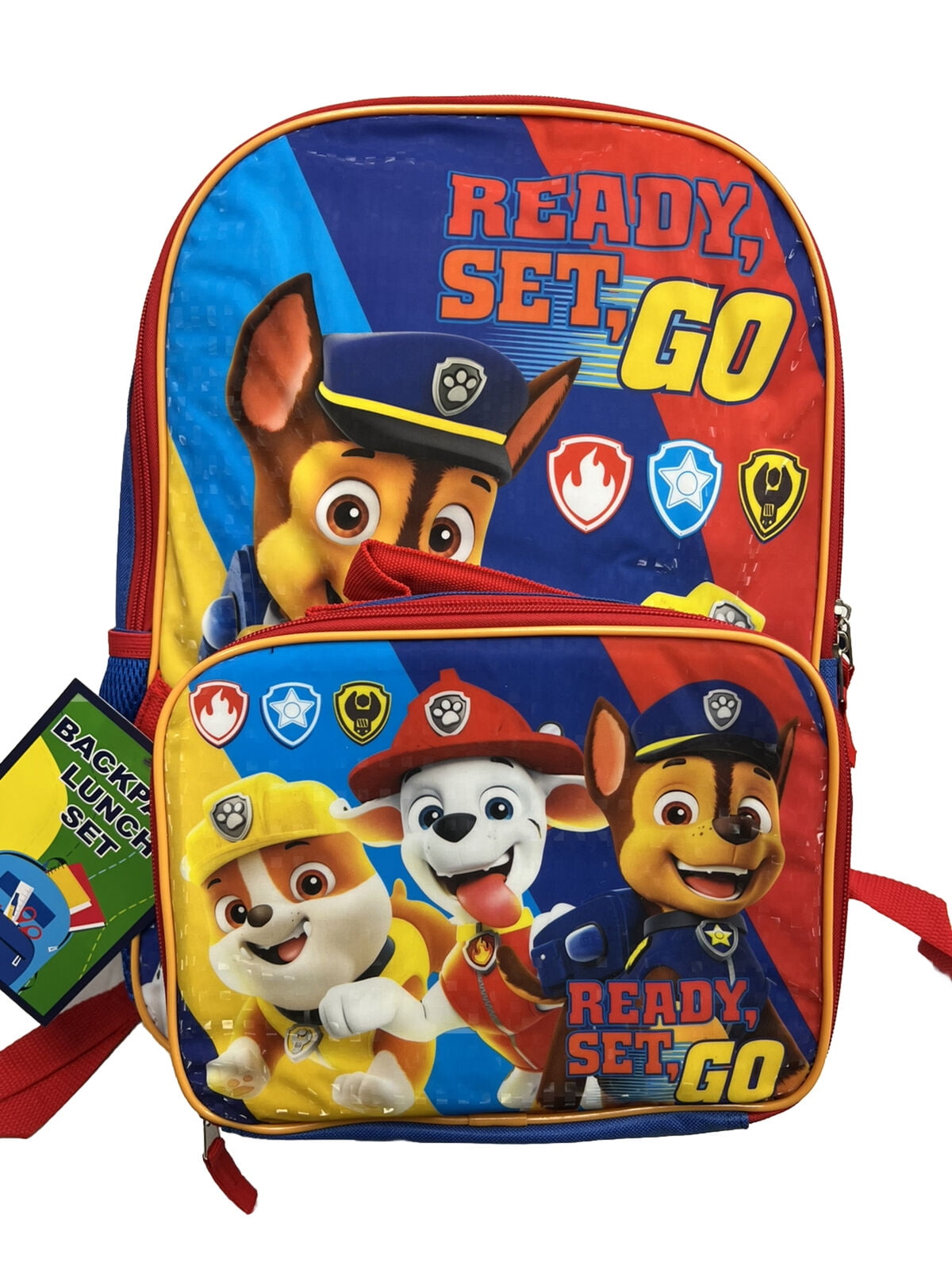 Paw Patrol Boys Backpack with Removable Matching Lunch Box, Multicolor