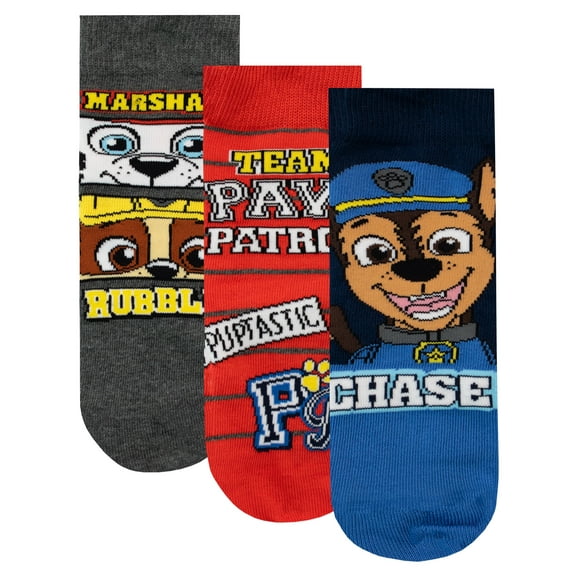 Paw Patrol Boys Chase Socks 3 Pack Blue Sizes 1 - Adults 4
