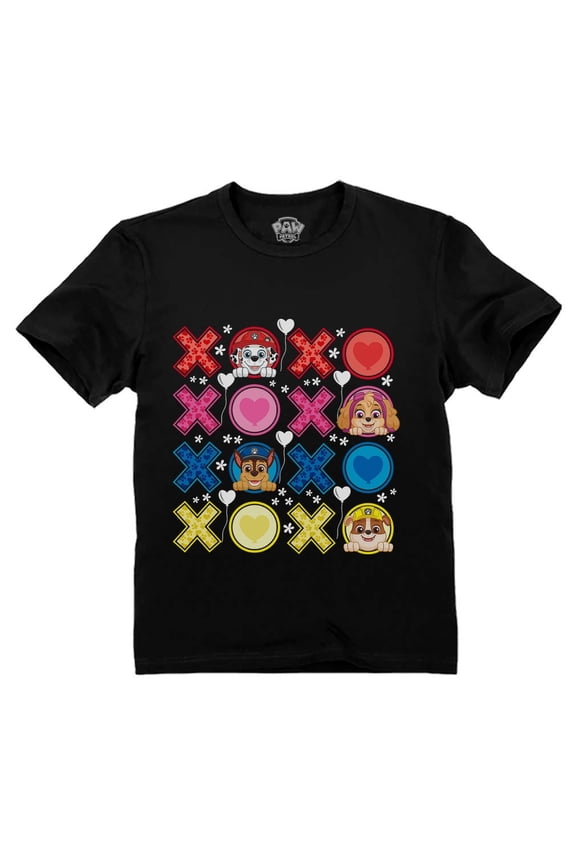 Paw Patrol Boys' Girls' Group XOXO Valentin's Day Toddler Kids T-Shirt 5T Black