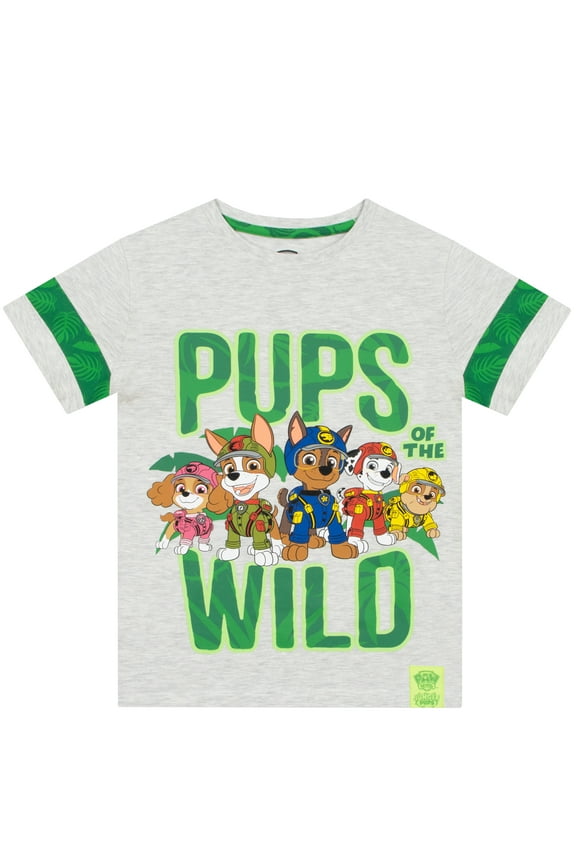 Boys Jungle Pups T-Shirt Gray Sizes 2T-8