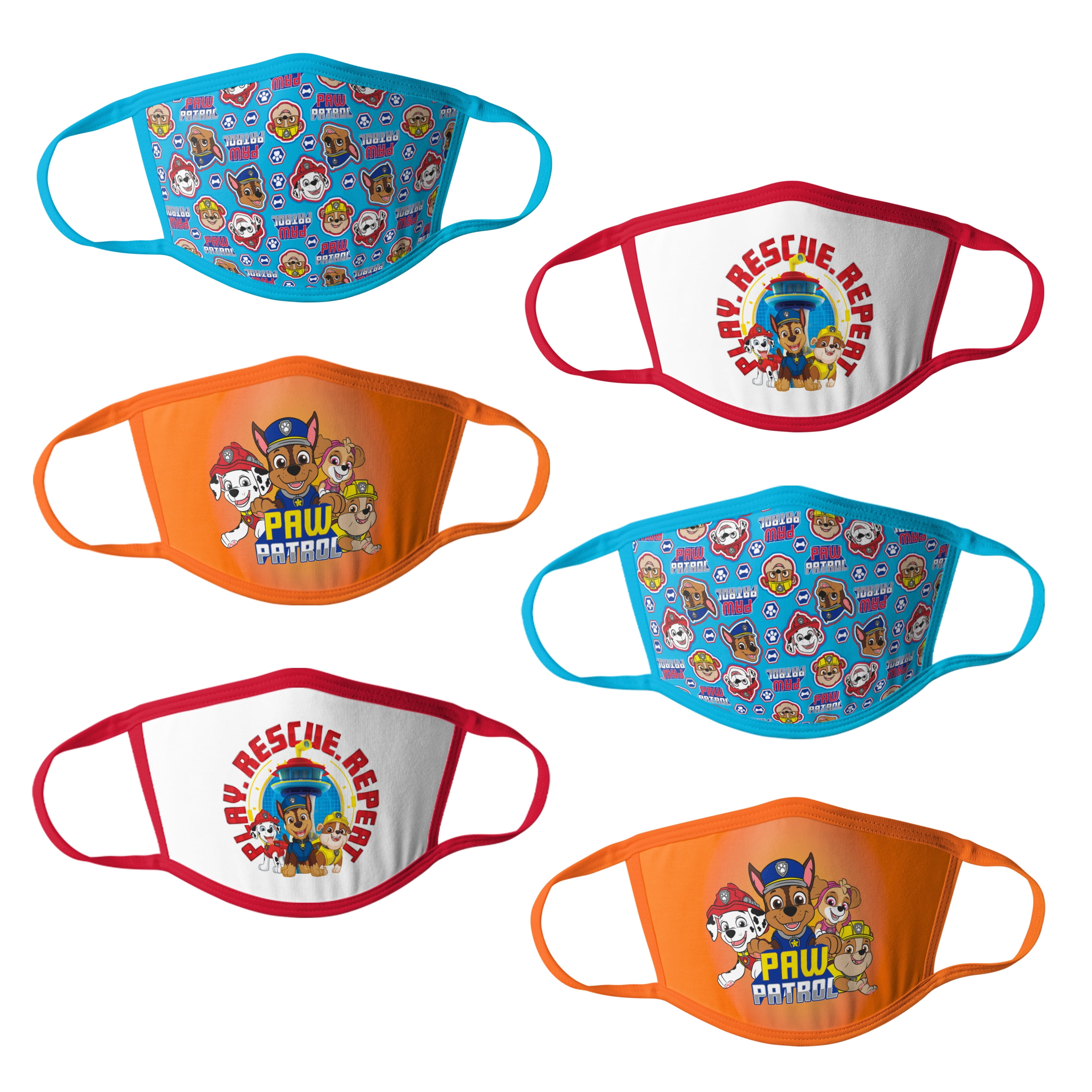 Paw Patrol Boys Kids Face Masks - 6pk