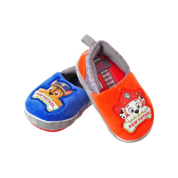 Paw Patrol Boys' Plush Slippers (Toddler Sizes 7 - 12) - gray/red, 7/8 toddler
