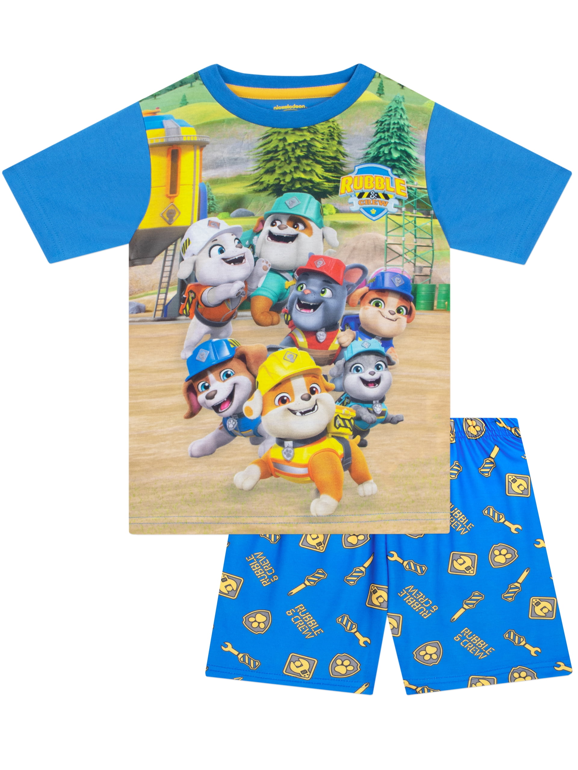 Paw Patrol Boys Rubble And Crew Short Pajamas Blue Sizes 2T-8 - Walmart.com