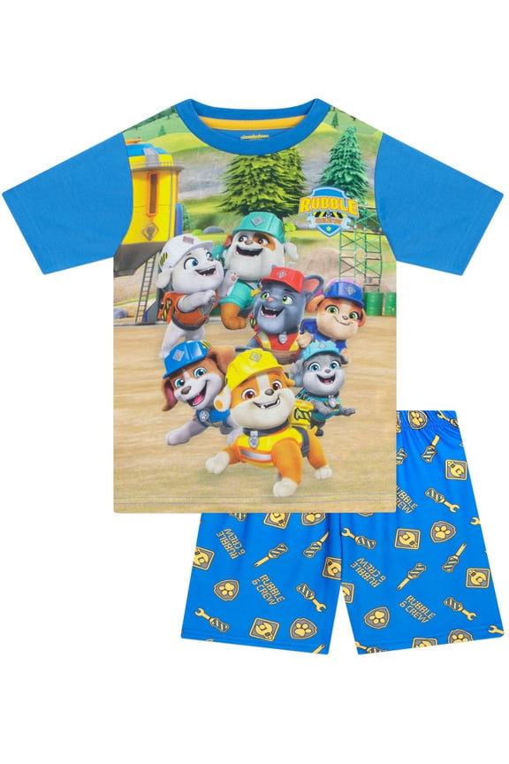 Boys Rubble And Crew Short Pajamas Blue Sizes 2T-8