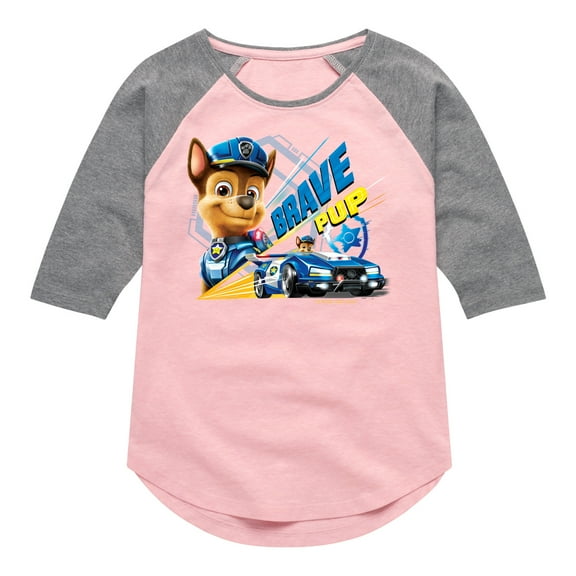 Paw Patrol - Brave Pup - Toddler And Youth Girls Raglan Graphic T-Shirt