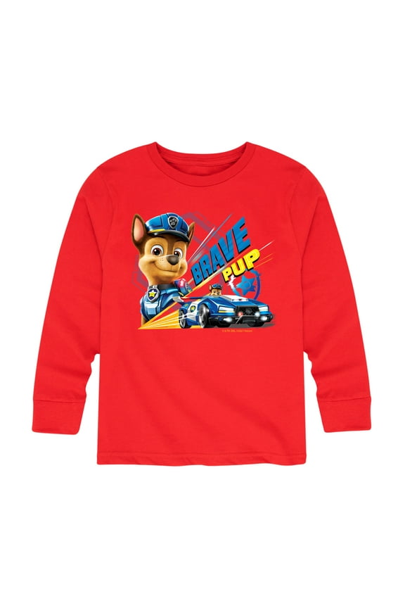 - Brave Pup - Toddler And Youth Long Sleeve Graphic T-Shirt