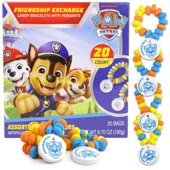 Paw Patrol Candy Bracelets, Birthday Party Favors, 20 Count, 6.70 Ounce Box