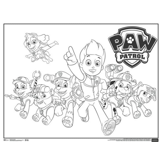 Paw Patrol Cartoon TV show Coloring Poster 24x18