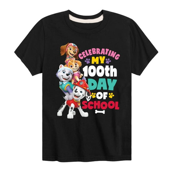 Paw Patrol - Celebrating 100Th Day Of School - Toddler & Youth Short Sleeve Graphic T-Shirt