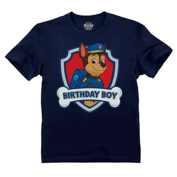 Paw Patrol Chase Badge Birthday Boy Shirt Gifts for Boys 2nd 3rd 4th 5th Toddler Kids Toddler Kids T-Shirt 3T Navy