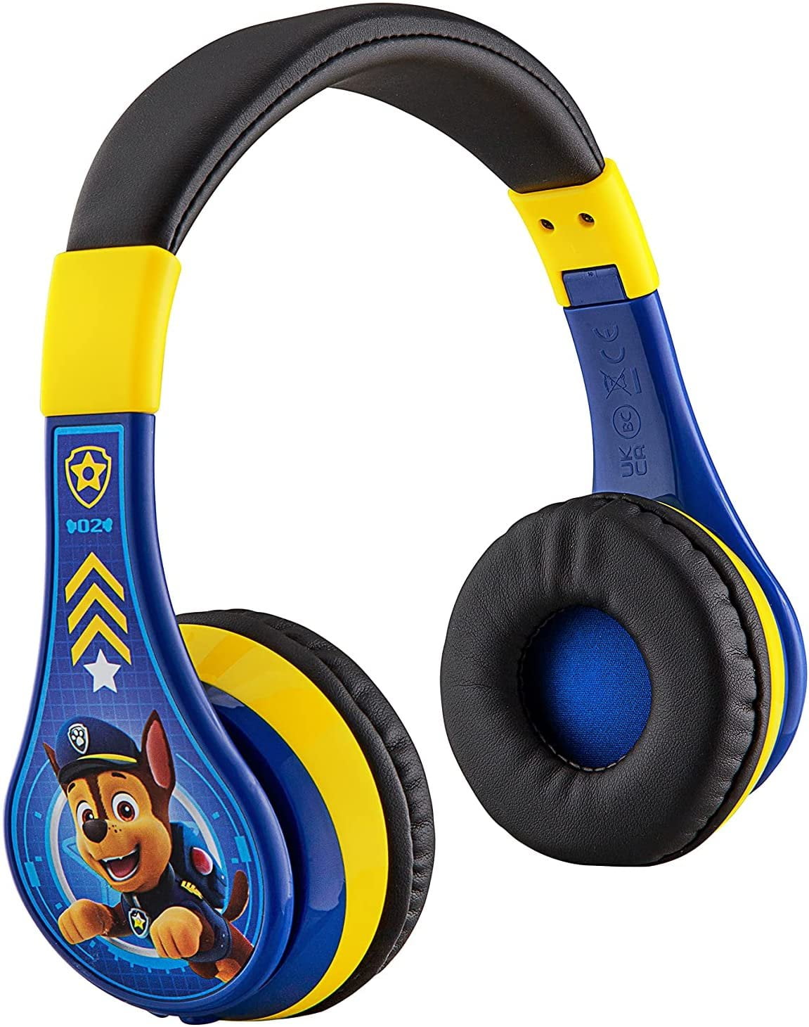 Paw Patrol Chase Bluetooth Headphones for Kids with Microphone