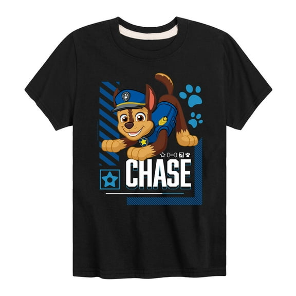 Paw Patrol - Chase Character - Toddler & Youth Short Sleeve Graphic T-Shirt