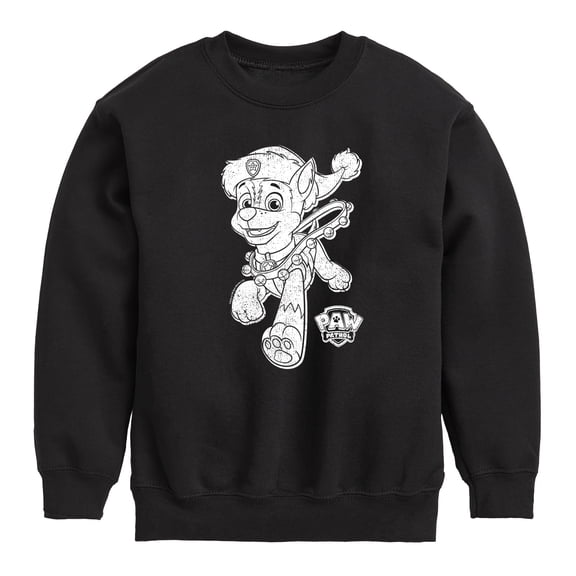 Paw Patrol - Chase Christmas Bells - Toddler And Youth Crewneck Fleece Sweatshirt
