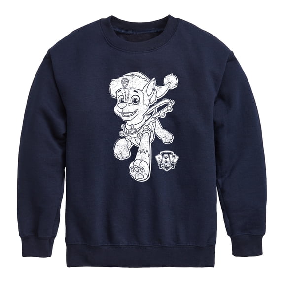 Paw Patrol - Chase Christmas Bells - Toddler And Youth Crewneck Fleece Sweatshirt
