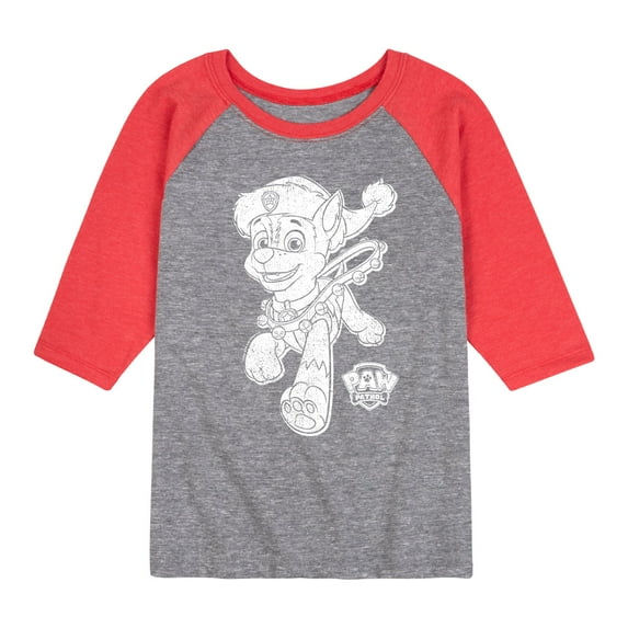Paw Patrol - Chase Christmas Bells - Toddler And Youth Raglan Graphic T-Shirt