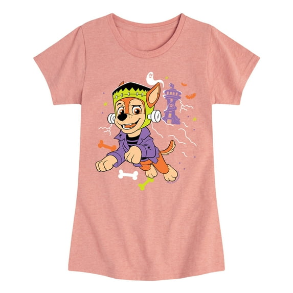 Paw Patrol - Chase Halloween - Toddler And Youth Girls Fitted Short Sleeve T-Shirt