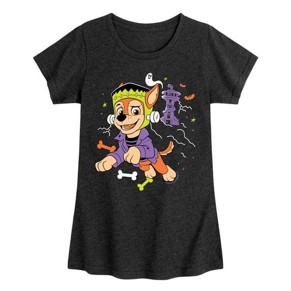 Paw Patrol - Chase Halloween - Toddler And Youth Girls Fitted Short Sleeve T-Shirt