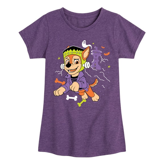 Paw Patrol - Chase Halloween - Toddler And Youth Girls Fitted Short Sleeve T-Shirt