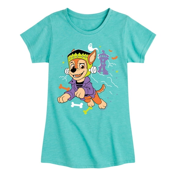 Paw Patrol - Chase Halloween - Toddler And Youth Girls Fitted Short Sleeve T-Shirt