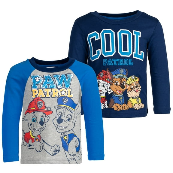 Paw Patrol Chase Marshall Rubble Big Boys 2 Pack Long Sleeve T-Shirts Infant to Big Kid
