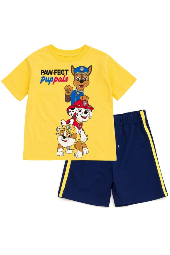 Chase Marshall Rubble Big Boys T-Shirt and Mesh Shorts Outfit Set Toddler to Big Kid