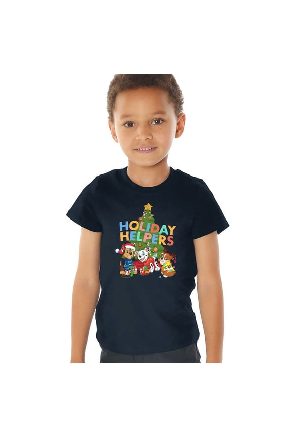 Chase, Marshall, Rubble Christmas Holiday Helpers Kids T Shirt (2) for Toddler Boys and Girls, Navy
