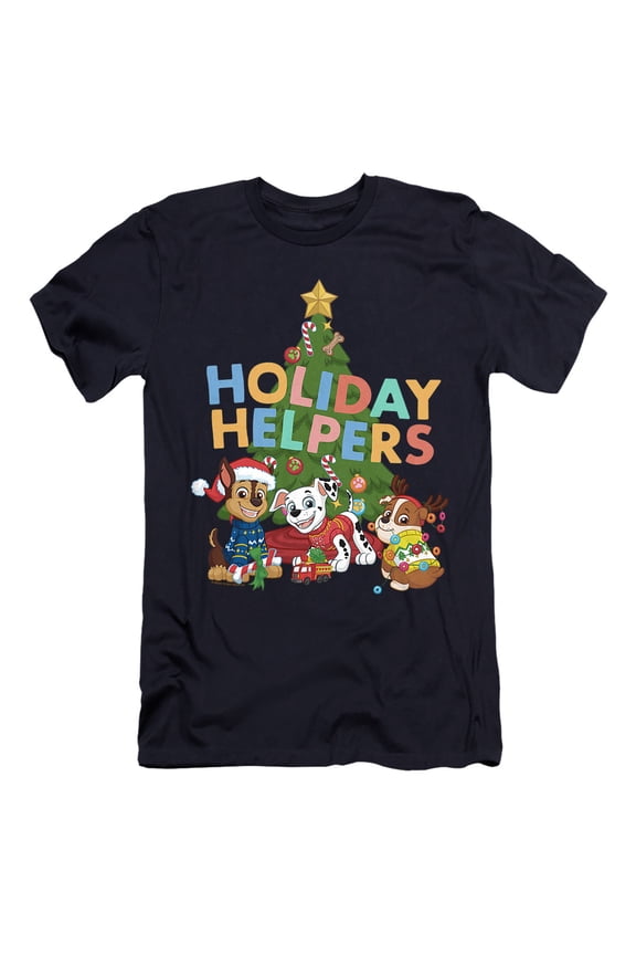 Chase, Marshall, Rubble Christmas Holiday Helpers Unisex Adult Canvas Brand T Shirt, Navy, Large