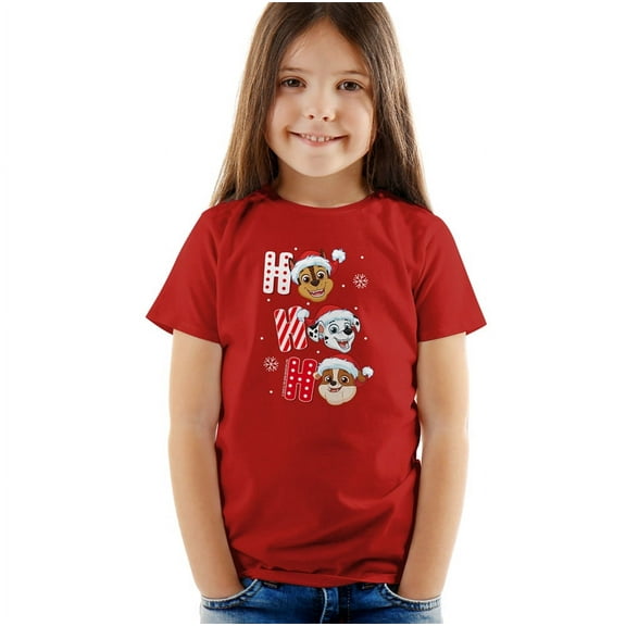 Paw Patrol Chase Marshall Rubble Christmas Santa Hats Kids T Shirt for Youth Toddler Boys and Girls