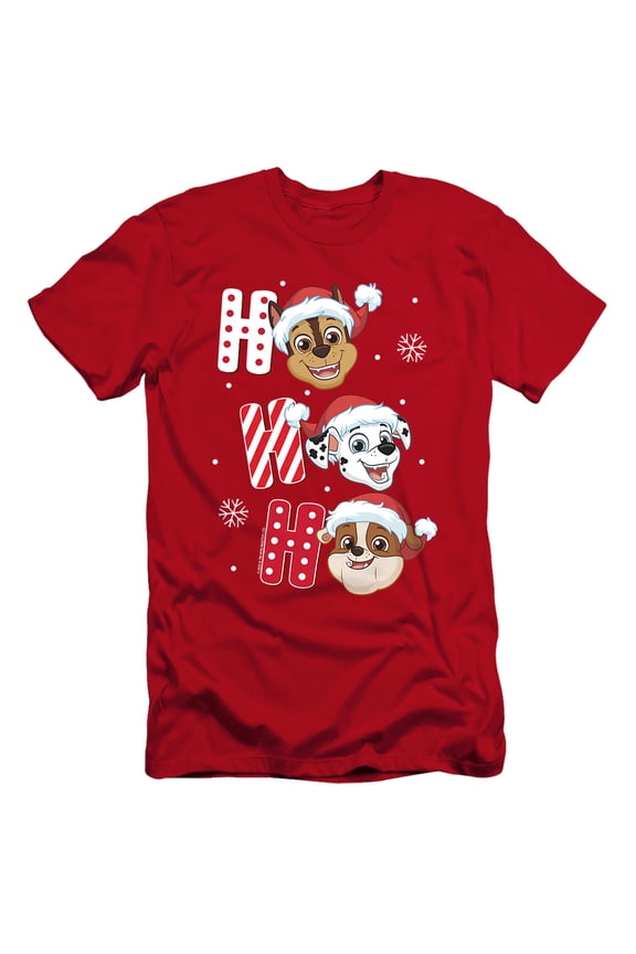 Chase Marshall Rubble Christmas Santa Hats Unisex Adult Canvas Brand T Shirt, Red, X-Large