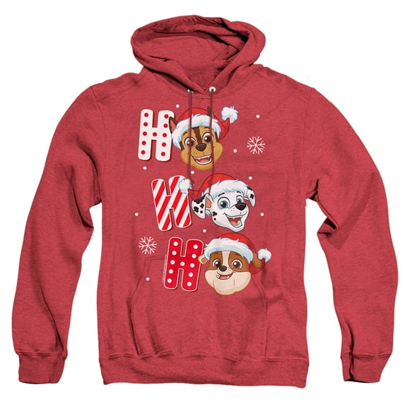 Paw Patrol Chase Marshall Rubble Christmas Santa Hats Unisex Adult Pull-Over Heather Hoodie,Red, Small
