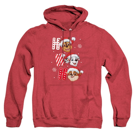 Paw Patrol Chase Marshall Rubble Christmas Santa Hats Unisex Adult Pull-Over Heather Hoodie,Red, X-Large