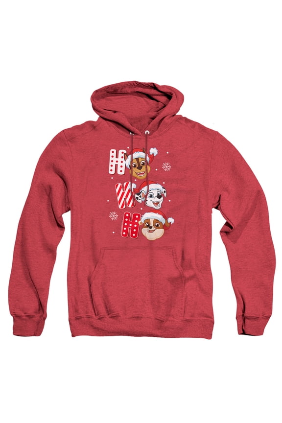 Chase Marshall Rubble Christmas Santa Hats Unisex Adult Pull-Over Heather Hoodie,Red, X-Large