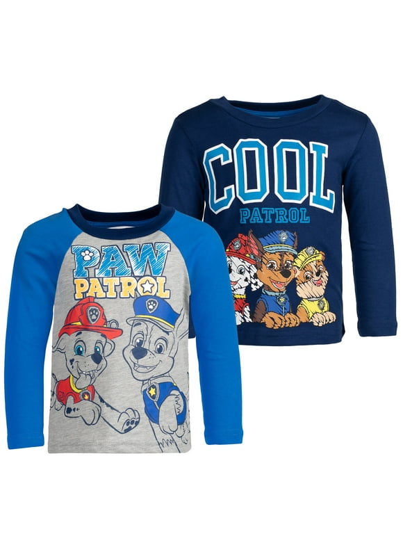 Paw Patrol Chase Marshall Rubble Infant Baby Boys 2 Pack Long Sleeve T-Shirts Infant to Big Kid