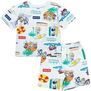Paw Patrol Chase Marshall Rubble Infant Baby Boys French Terry T-Shirt and Shorts Outfit Set Infant to Little Kid