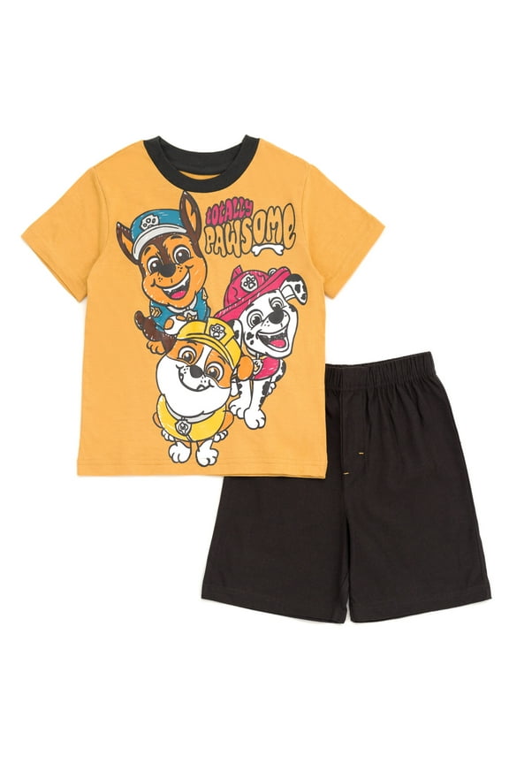 Chase Marshall Rubble T-Shirt and Twill Shorts Outfit Set Toddler to Little Kid