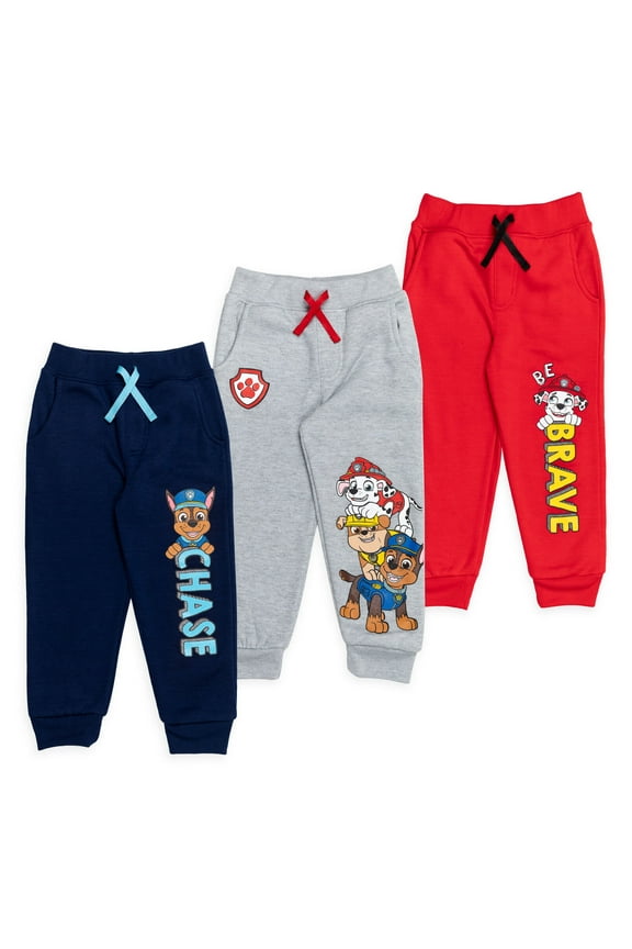 Chase Marshall Rubble Toddler Boys Fleece 3 Pack Pants Toddler to Little Kid