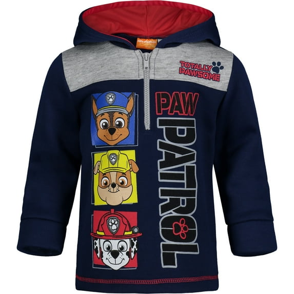 Paw Patrol Chase Marshall Rubble Toddler Boys Fleece Half Zip Hoodie Toddler to Big Kid