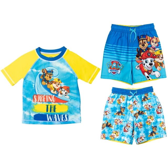 Paw Patrol Chase Marshall Rubble Toddler Boys Pullover Rash Guard and ...