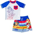thumbnail image 1 of Paw Patrol Chase Marshall Rubble Toddler Boys Rash Guard and Swim Trunks Outfit Set Toddler to Little Kid, 1 of 5