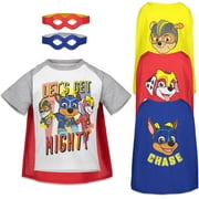 Paw Patrol Chase Marshall Rubble Toddler Boys T-Shirt Capes and Masks 6 Piece Outfit Set Toddler to Big Kid