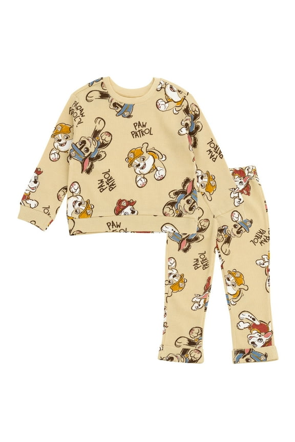 Chase Marshall Rubble Waffle Knit Pullover Sweatshirt and Jogger Pants Outfit Set Newborn to Little Kid