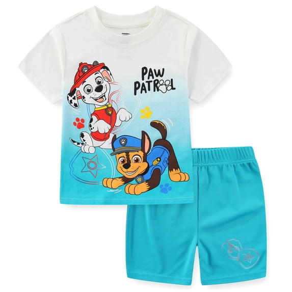 Paw Patrol Chase Marshall Short Sleeve T-Shirt and Mesh Short Set (Boys), 2 Piece Set, Sizes 2T-7
